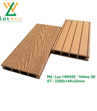 Sàn gỗ ngoài trời Luxwall LUX140H25-3D Yellow