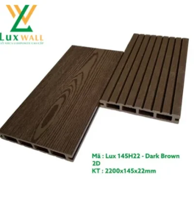 Sàn gỗ ngoài trời Luxwall LUX145H22-2D Dark Brown
