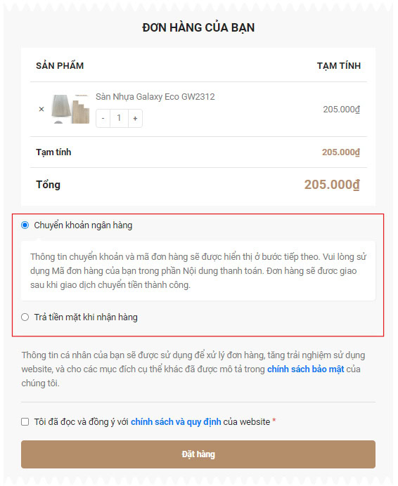 Phương Thức Thanh Toán 1 Phương Thức Thanh Toán