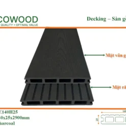 Sàn Gỗ Ngoài Trời Facowood Fe140h25 Charcoal