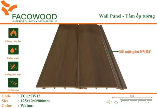 Tấm ốp Facowood Fc125w12 Walnut