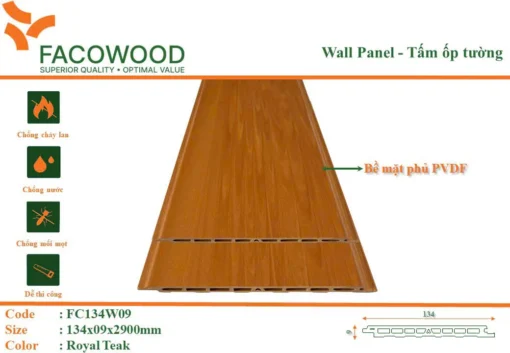 Tấm ốp Facowood Fc134w09 Royal Teak