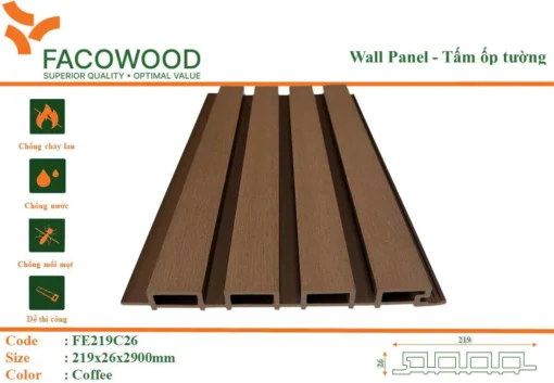 Tấm ốp Facowood Fe219c26 Coffee