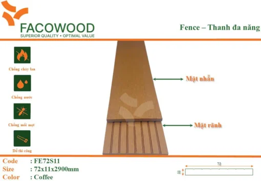 Thanh đa Năng Ngoài Trời Facowood Fe72s11 Coffee