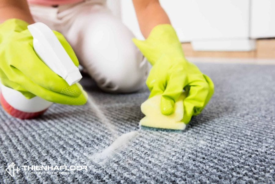 Vệ Sinh Thảm Trải Sàn Bằng Nước Lau Kình