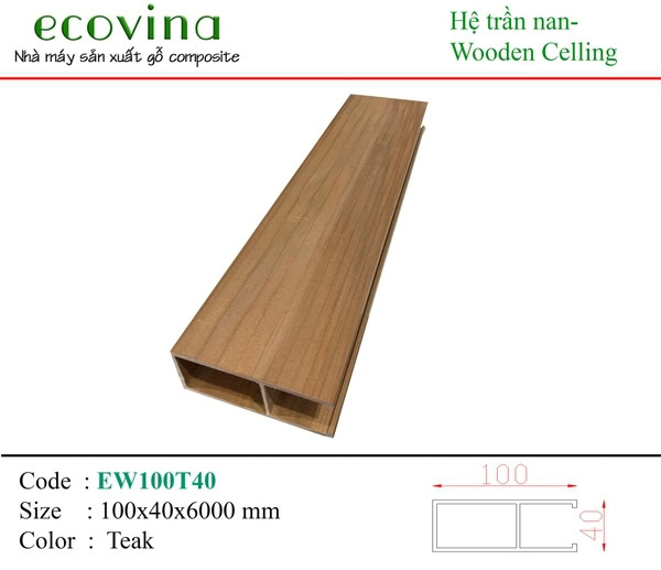 Thanh Lam Trụ Ecovina EW100T40 Teak