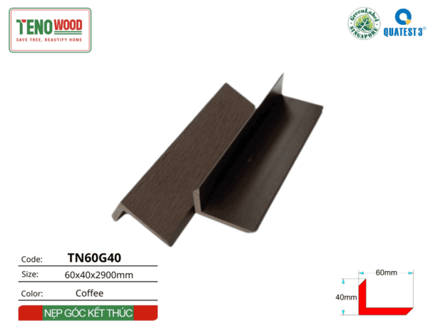 Nẹp Nhựa Tenowood Tn60g40 Coffee