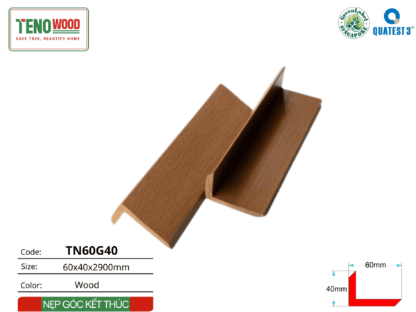 Nẹp Nhựa Tenowood Tn60g40 Wood