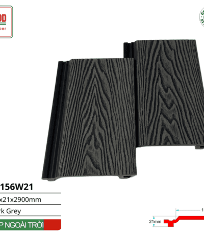 Tấm ốp Gỗ Nhựa Tenowood Tn156w21 Dark Grey