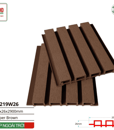 Tấm ốp Lam Sóng Tenowood Tn219w26 Copper Brown