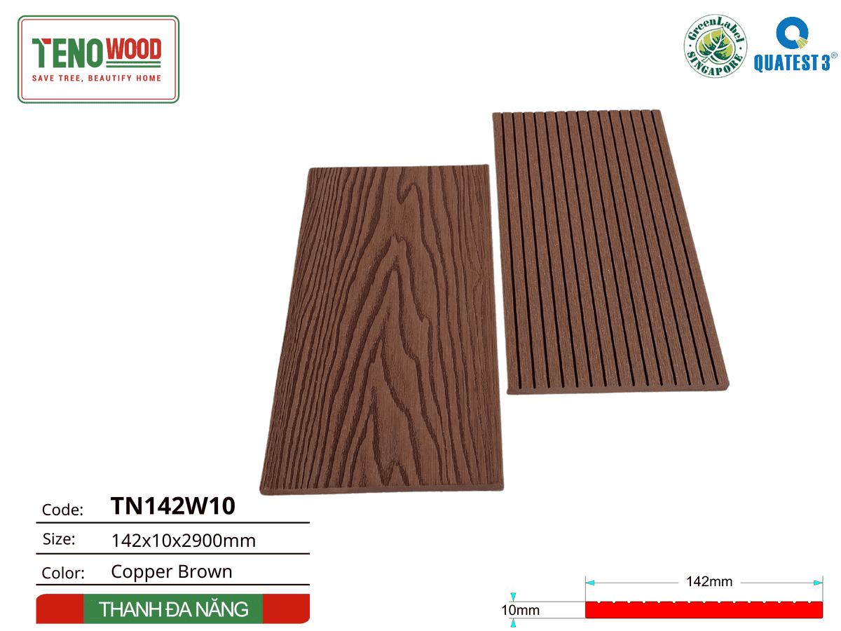 Thanh đa Năng Ngoài Trời Tenowood Tn142w10 Copper Brown