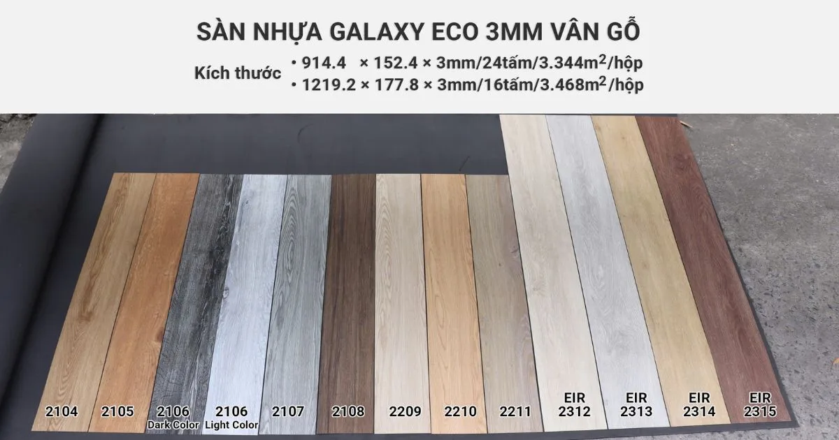Sàn Nhựa Vân Gỗ Galaxy Eco