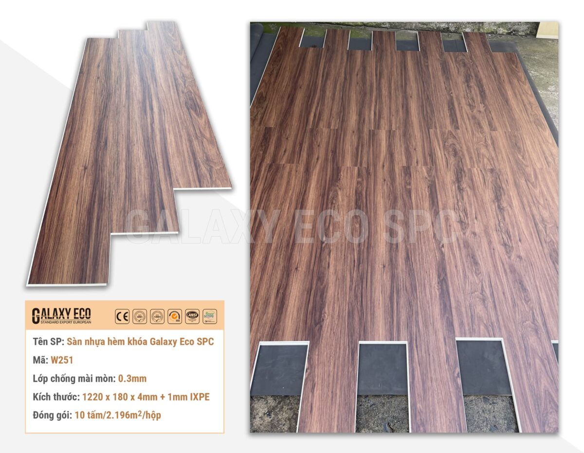 Sàn Nhựa Hèm Khóa Galaxy Eco Premium W251