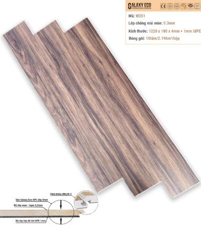 Sàn Nhựa Hèm Khóa Galaxy Eco Premium W251