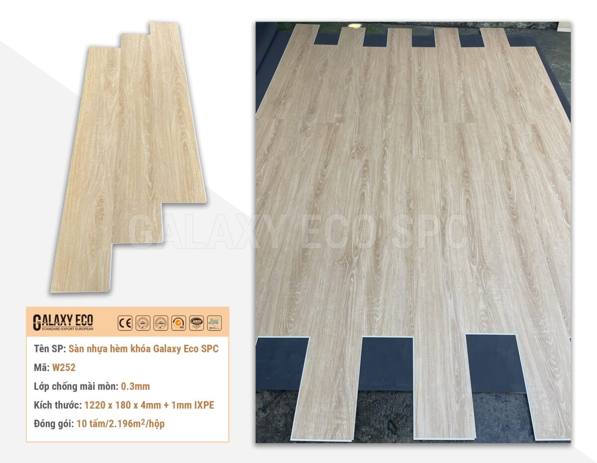 Sàn Nhựa Hèm Khóa Galaxy Eco Premium W252
