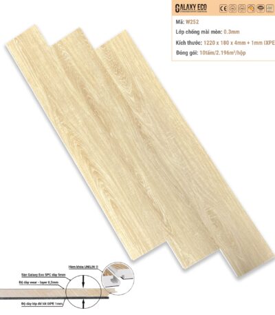 Sàn Nhựa Hèm Khóa Galaxy Eco Premium W252