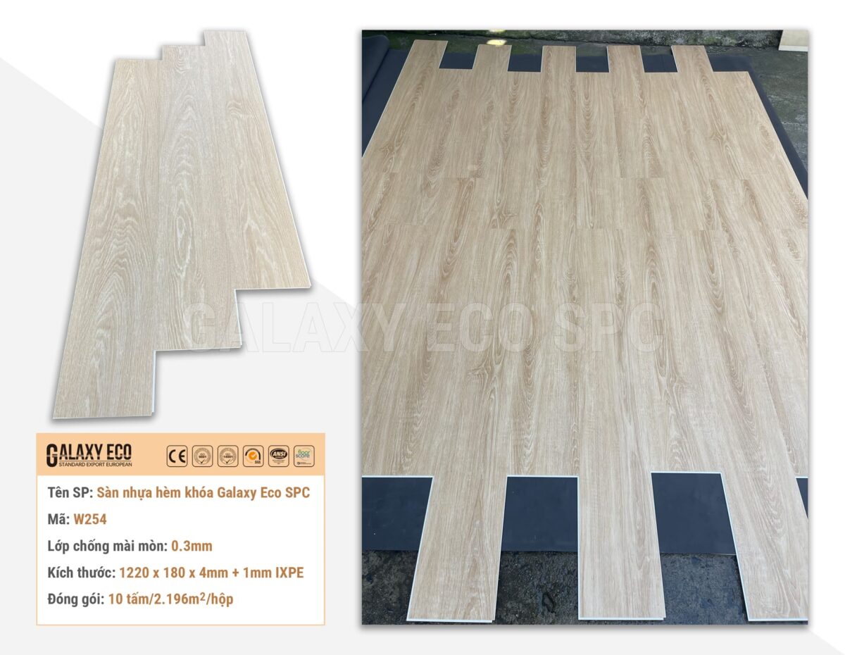 Sàn Nhựa Hèm Khóa Galaxy Eco Premium W254