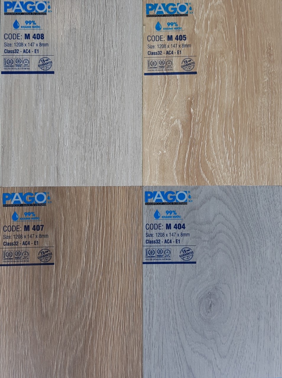 Sàn Gỗ Pago Cốt Xanh Kháng Nước Mặt Bóng