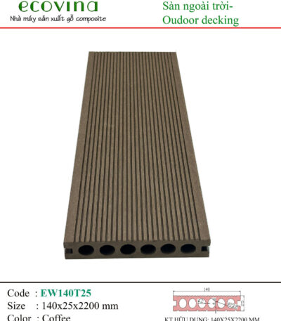 Sàn Gỗ Ngoài Trời Ecovina 2d Ew140t25 Coffee(1)