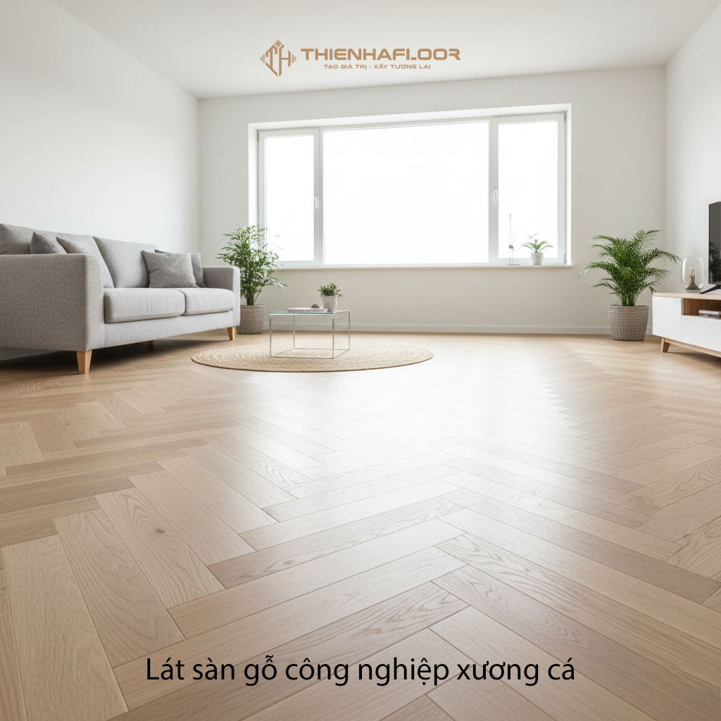 Lát Sàn Gỗ Công Nghiệp Dạng Xương Cá