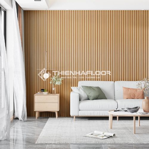 Ốp Tấm Nhựa Giả Gỗ Cho Phòng Khách