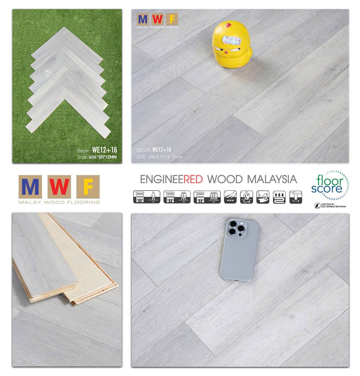 Sàn Gỗ Kỹ Thuật Malaywood We12+16