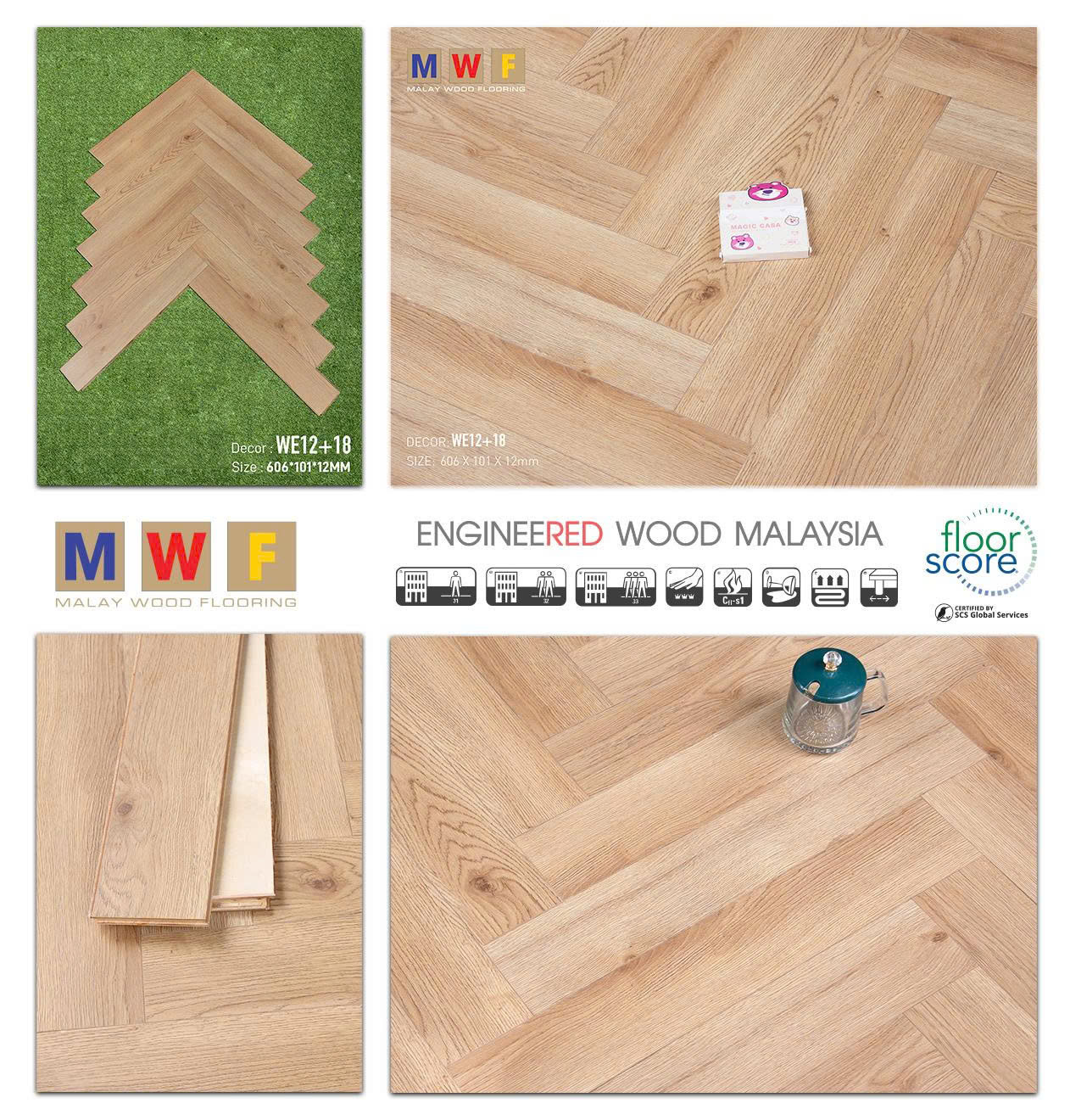 Sàn Gỗ Kỹ Thuật Malaywood We12+18