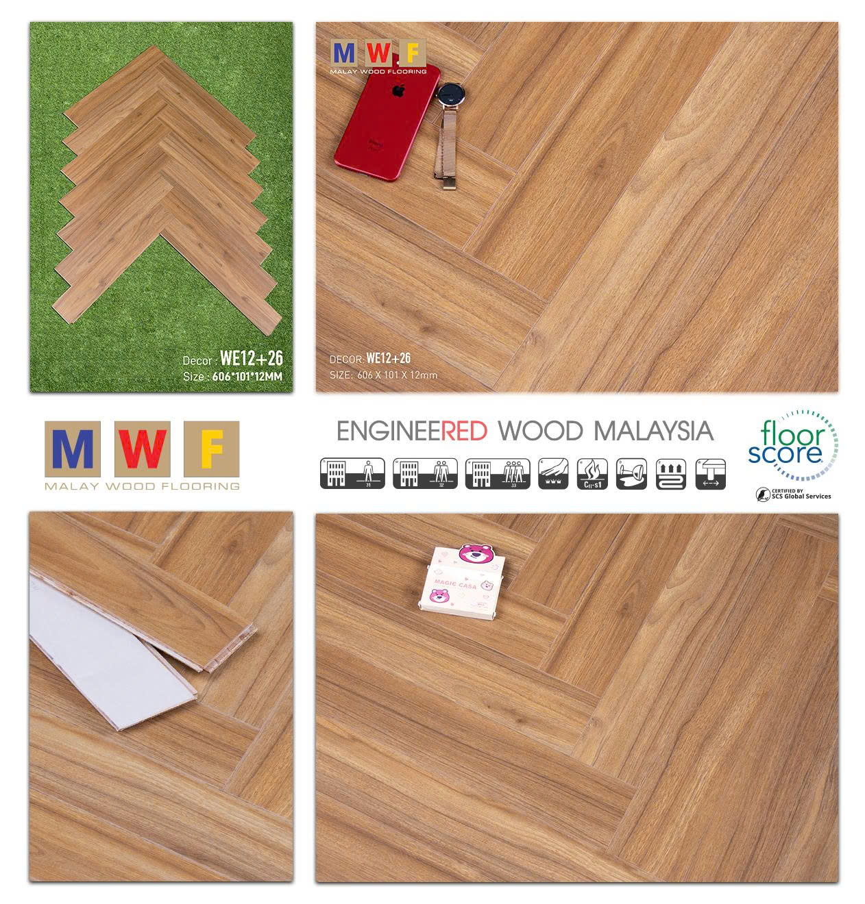 Sàn Gỗ Kỹ Thuật Malaywood We12+26