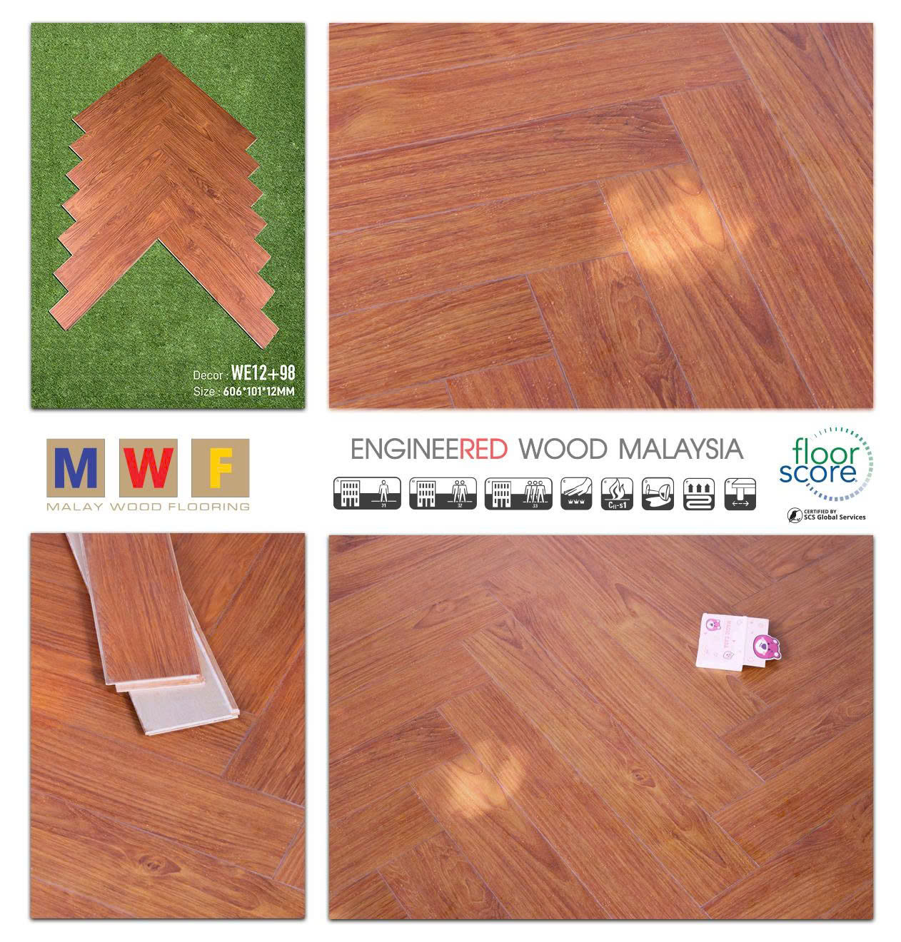 Sàn Gỗ Kỹ Thuật Malaywood We12+98