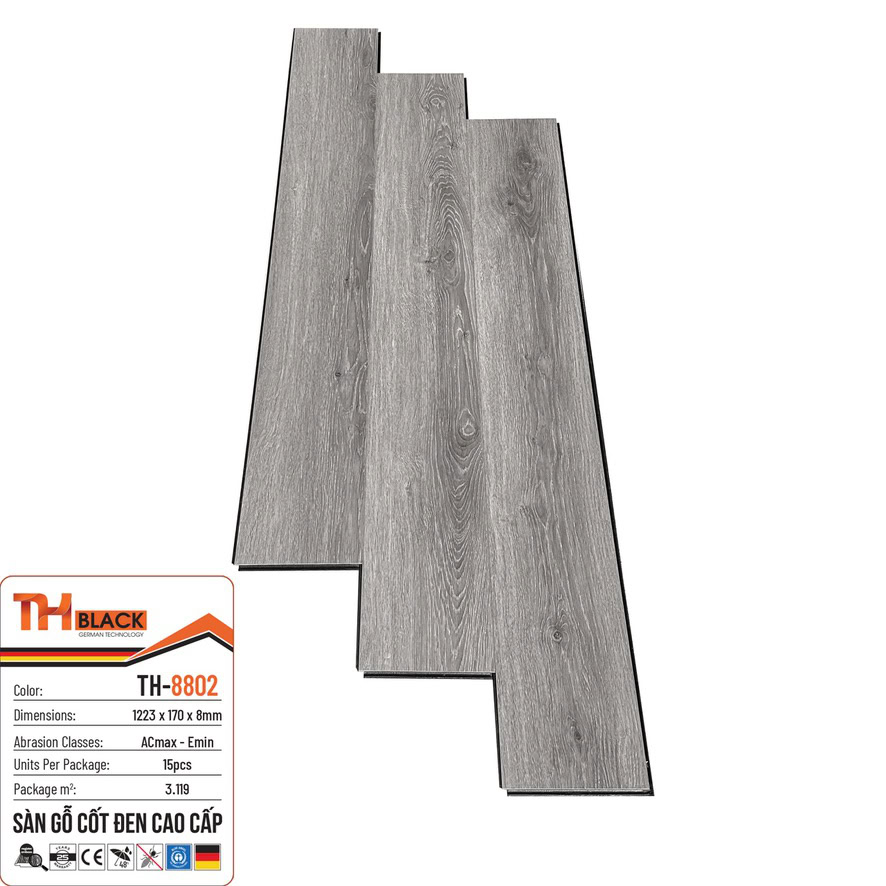 Sàn Gỗ Thblack Cốt Đen Th 8802