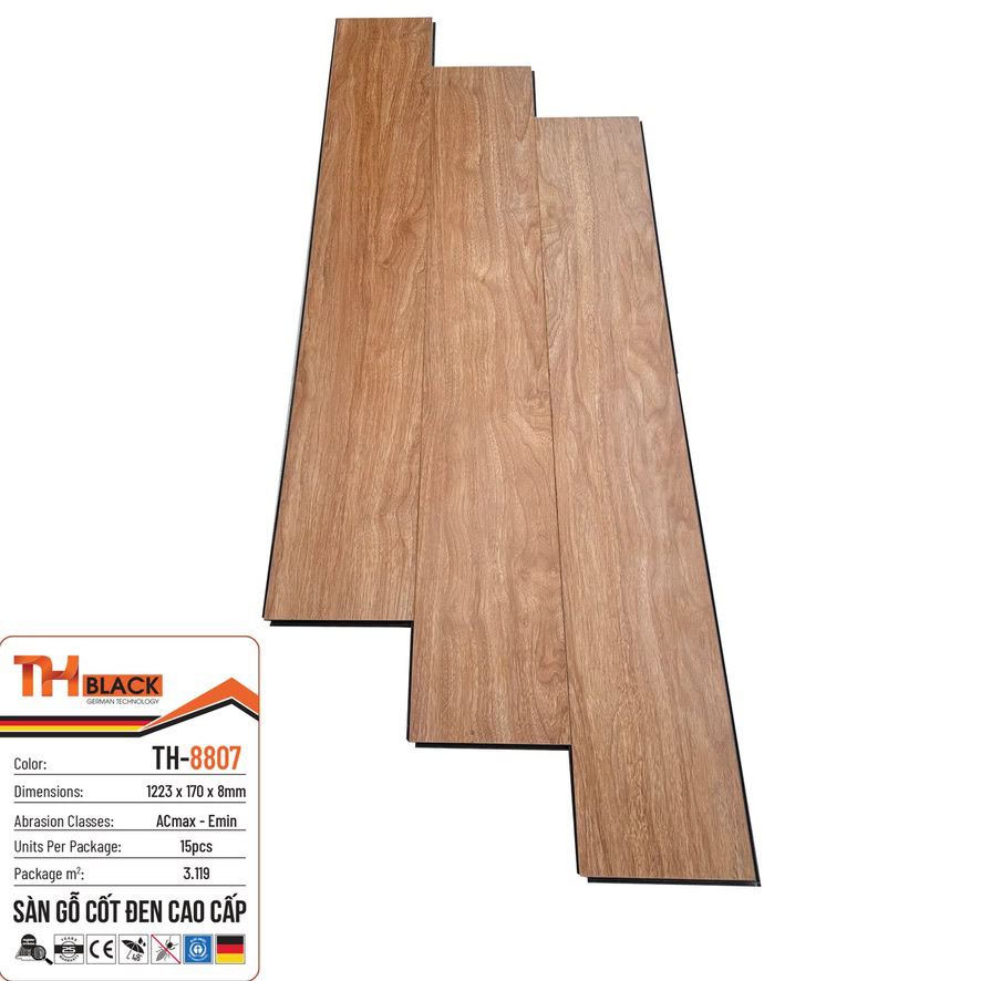 Sàn Gỗ Thblack Cốt Đen Th 8807