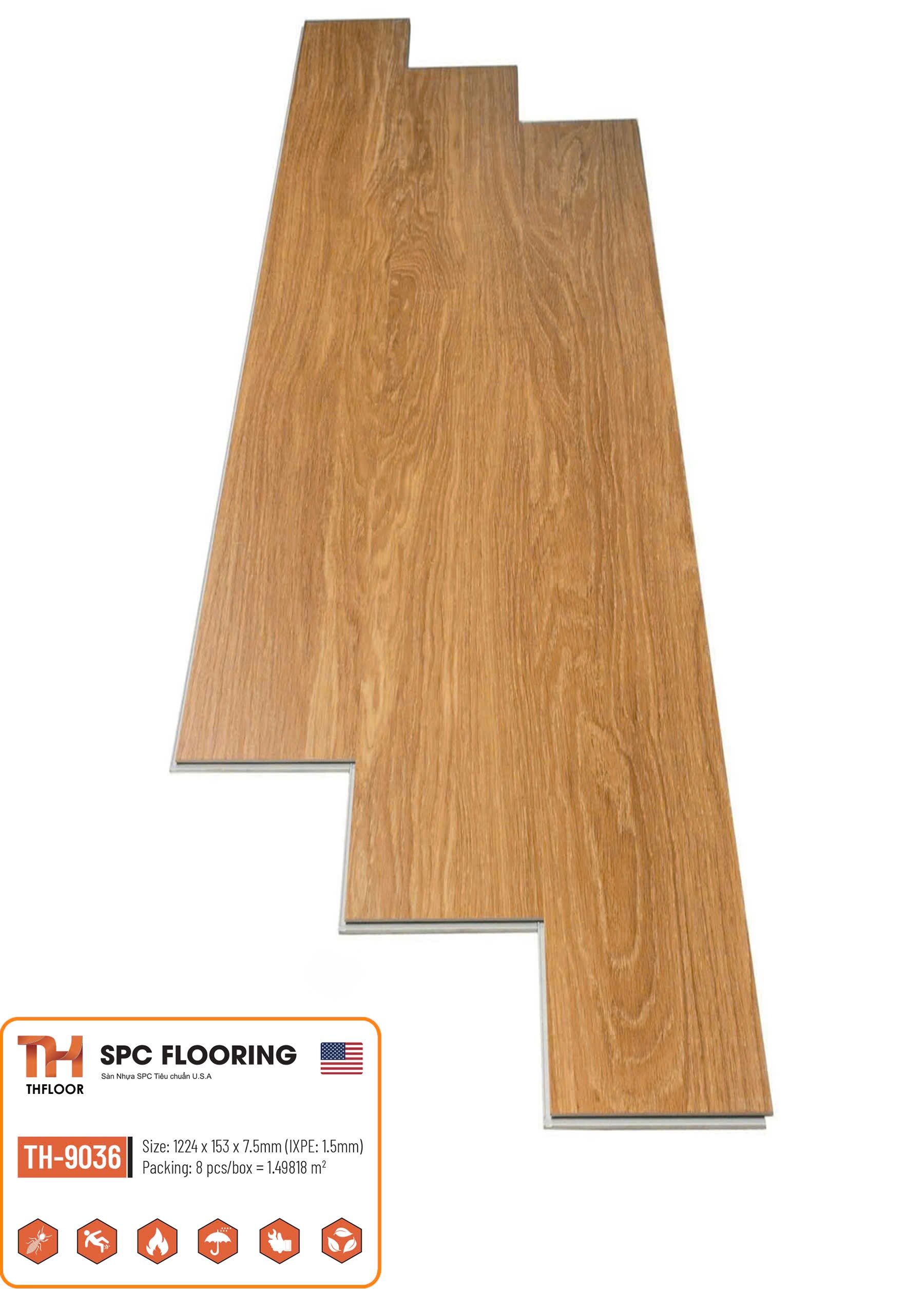 Sàn Nhựa Spc Thfloor 7.5mm Th 9036