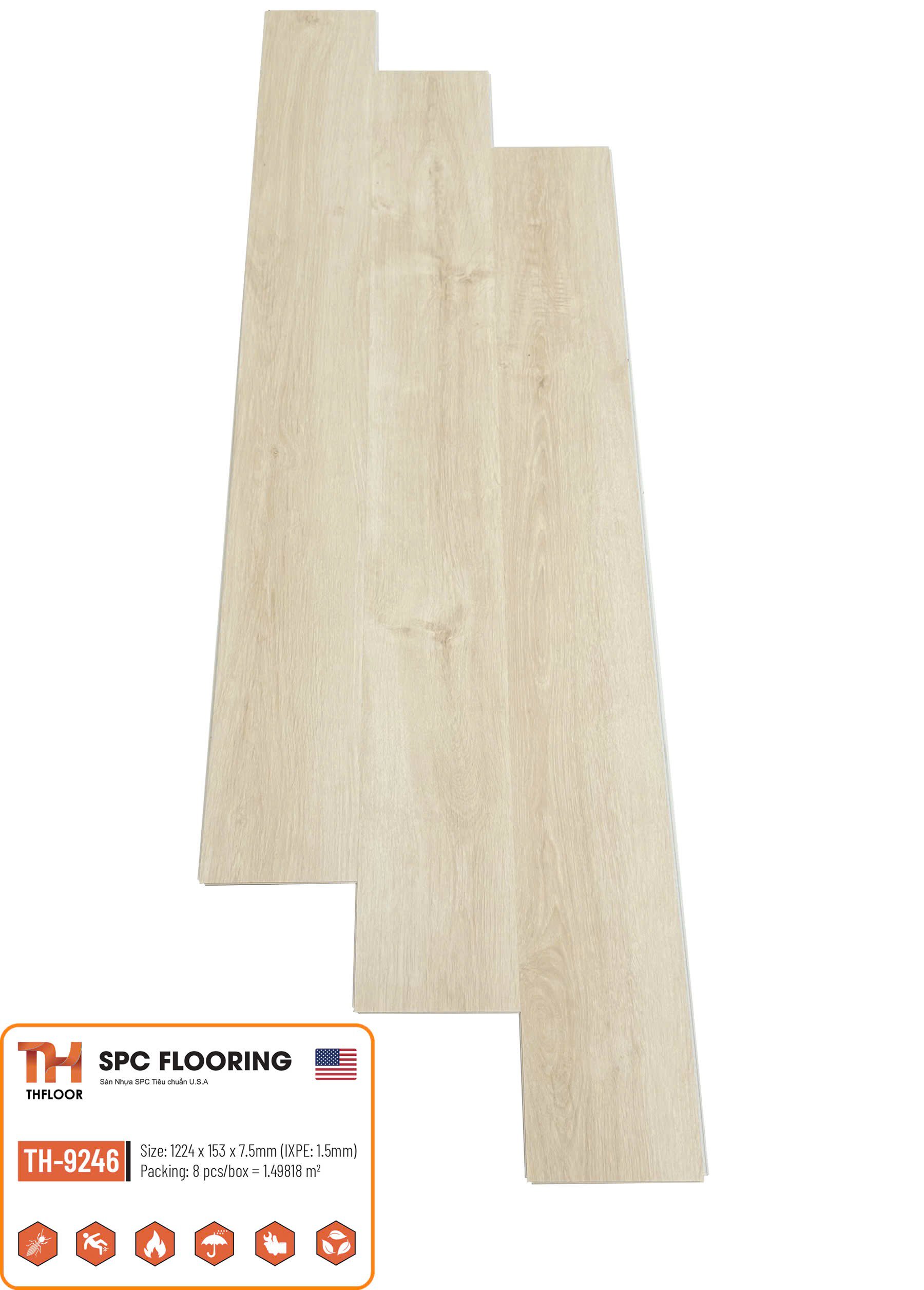 Sàn Nhựa Spc Thfloor 7.5mm Th 9246 Sàn Nhựa Spc Thfloor 7.5mm Th 9246