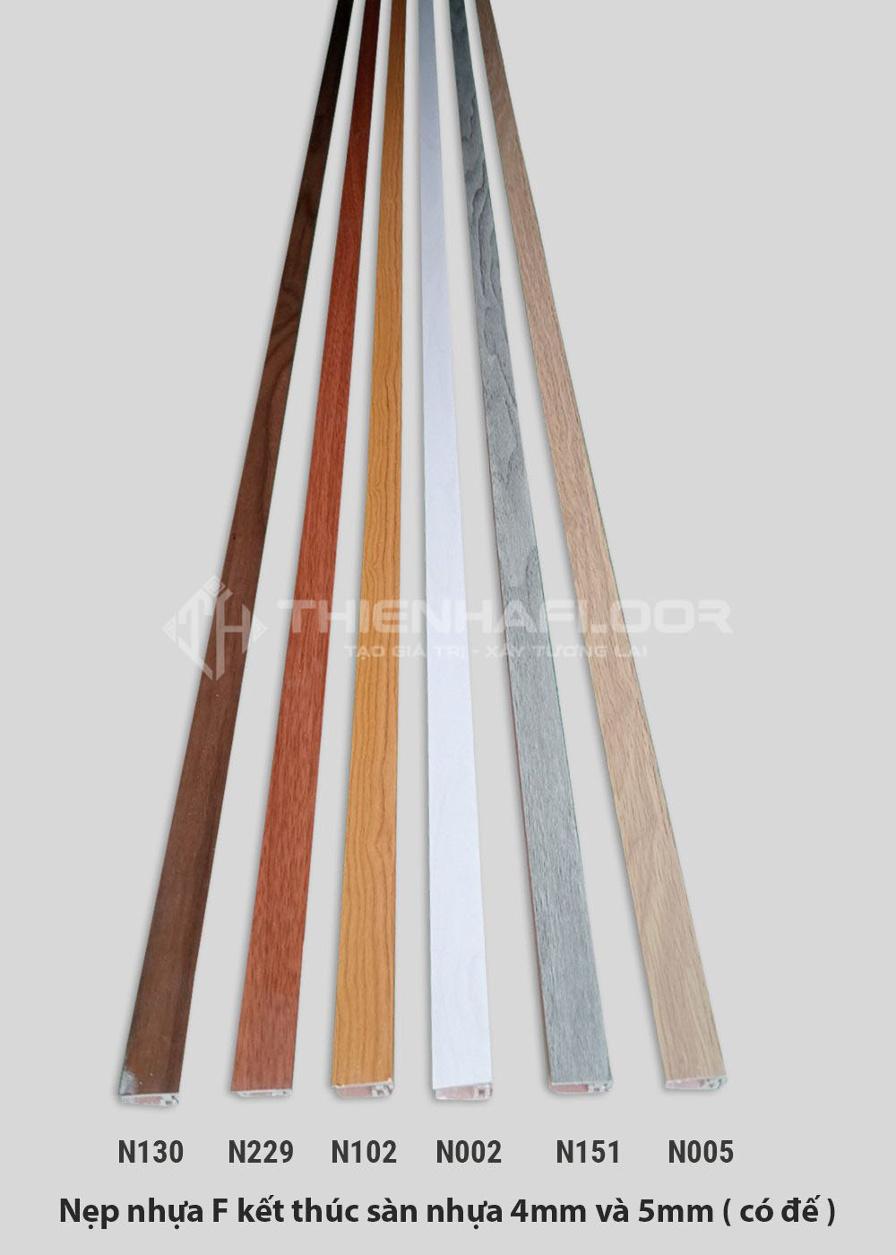 Nẹp F Kết Thúc Sàn Nhựa 4mm Và 5mm