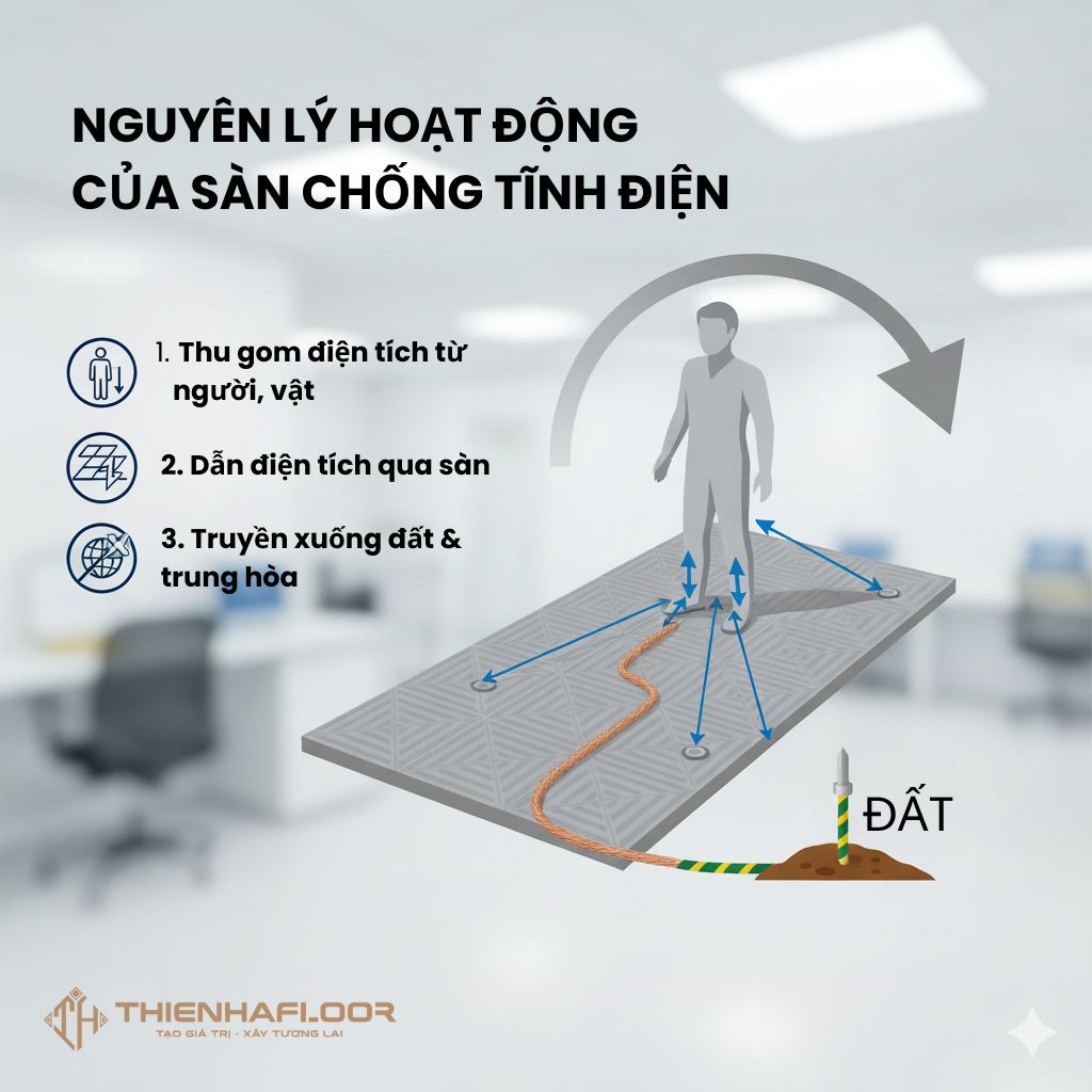 Sàn chống tĩnh điện là gì? Các loại phổ biến nhất hiện nay 7 Nguyên Lý Hoạt động Của Sàn Chống Tĩnh điện