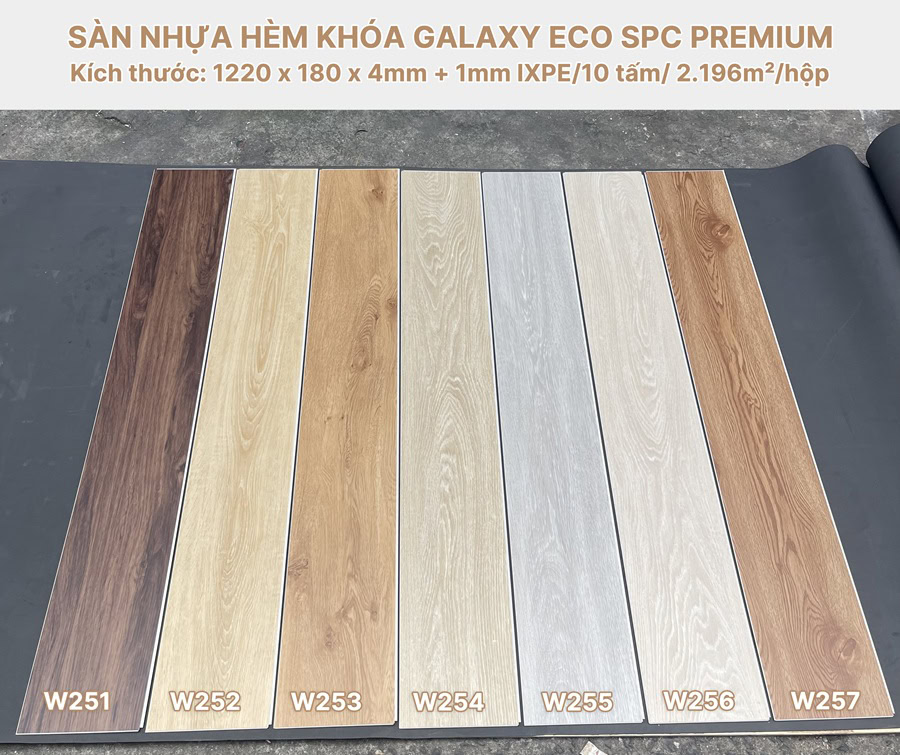 Sàn Nhựa Hèm Khóa Giả Gỗ Galaxy Eco Premium Cao Cấp