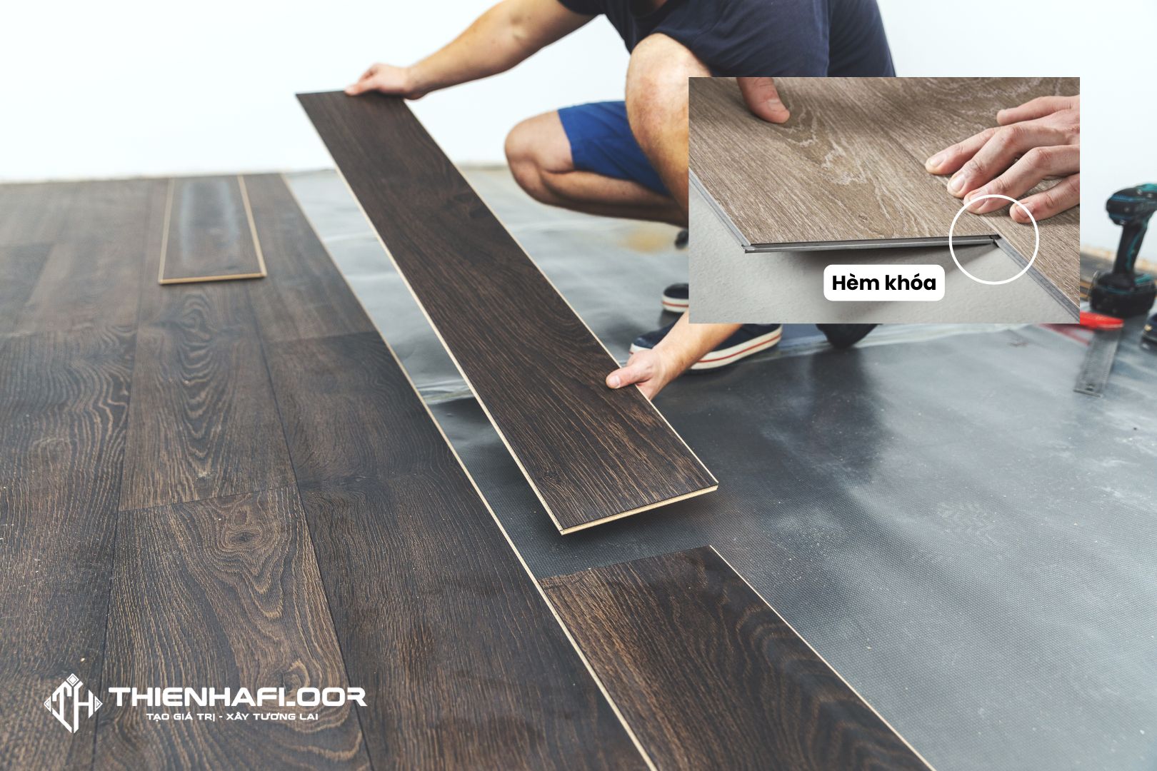 Sàn nhựa hèm khóa SPC có thiết kế hèm thông minh, dễ lắp đặt