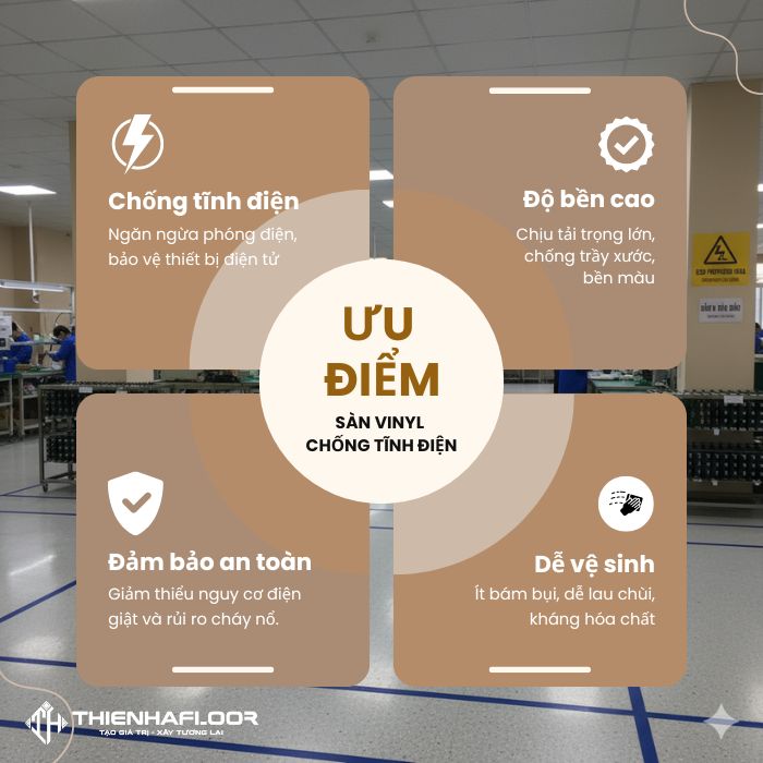 Ưu điểm Của Sàn Vinyl Chống Tĩnh điện