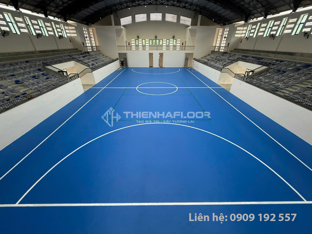 Thi công sàn vinyl thể thao IBTFLOR cho nhà thi đấu 700m² tại huyện KBang - Gia Lai 7 Sàn Vinyl Thể Thao Trong Nhà Ibtflor 9908 8mm